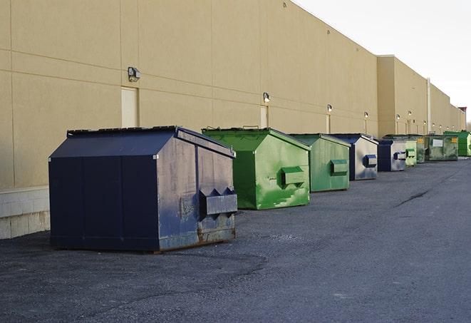 red and green waste bins at a building project in Hidden Hills CA